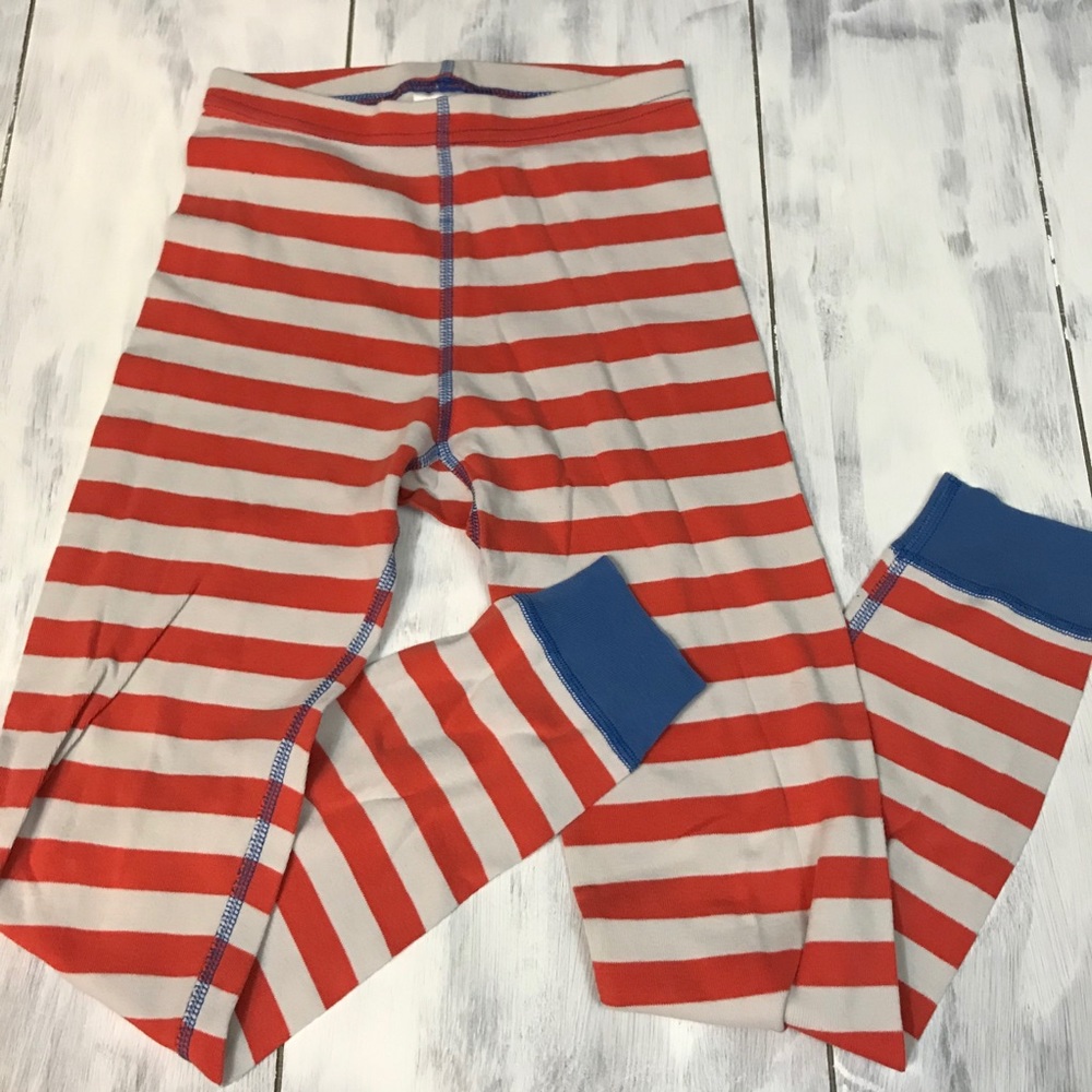 hanna andersson • orange white striped pj pants 8